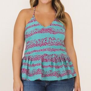 Buddy Love Pink and Teal Flowy Top